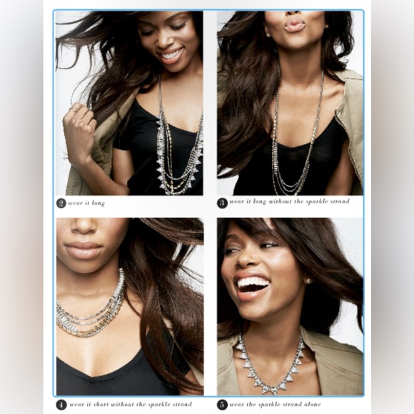 Retired Stella & Dot Sutton Mixed metal Multi way necklace - Picture 3 of 12